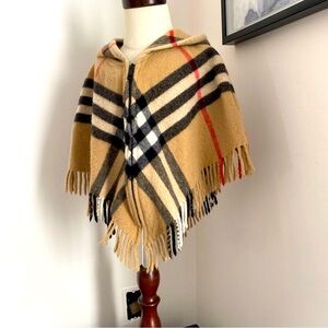 Burberry Tan and Black Checkered Kids Cape